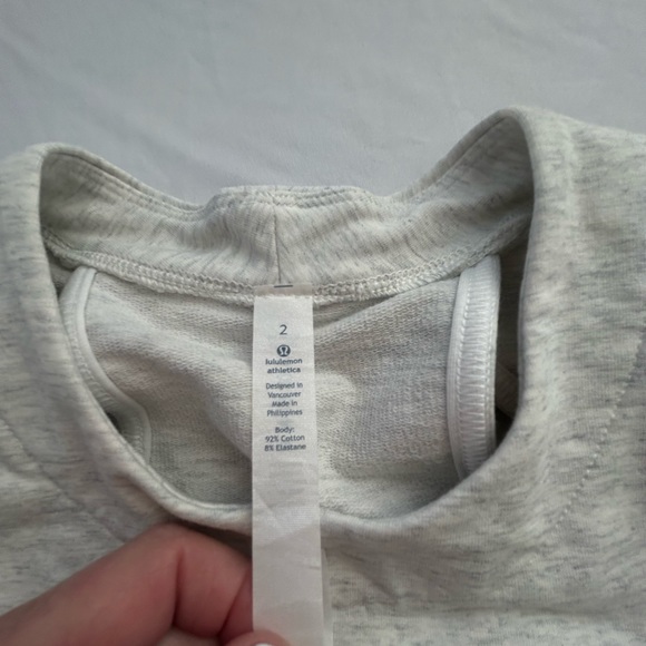 Lululemon light grey pullover with cut out back design. Size 2. Worn Once! - Picture 2 of 5